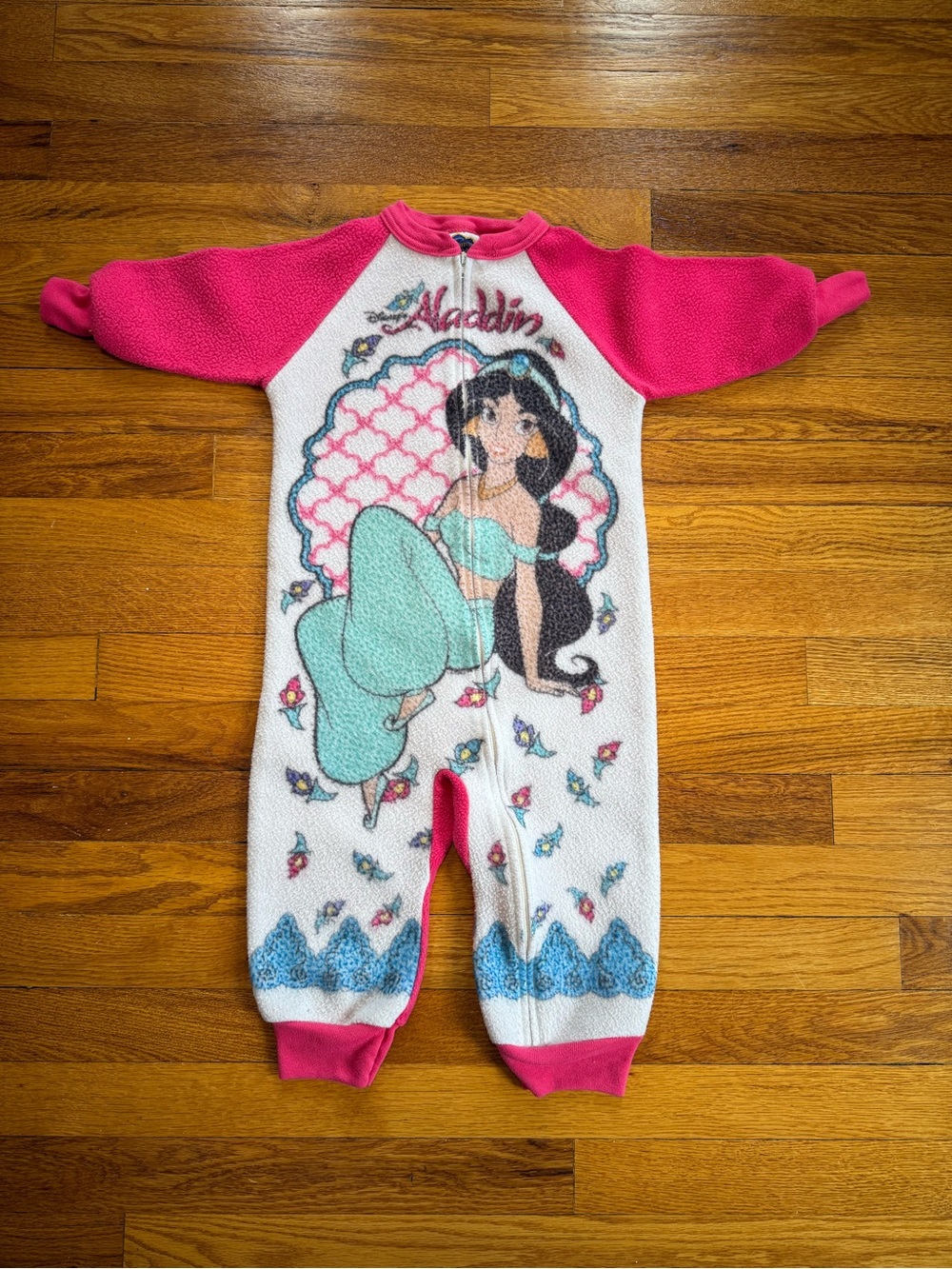 90s Aladdin Princess Jasmine One Piece Footsie Pajamas, Size 4, Cute Disney